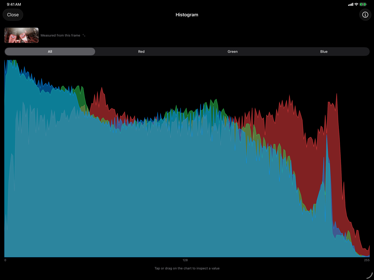 Full-screen histogram on iPad