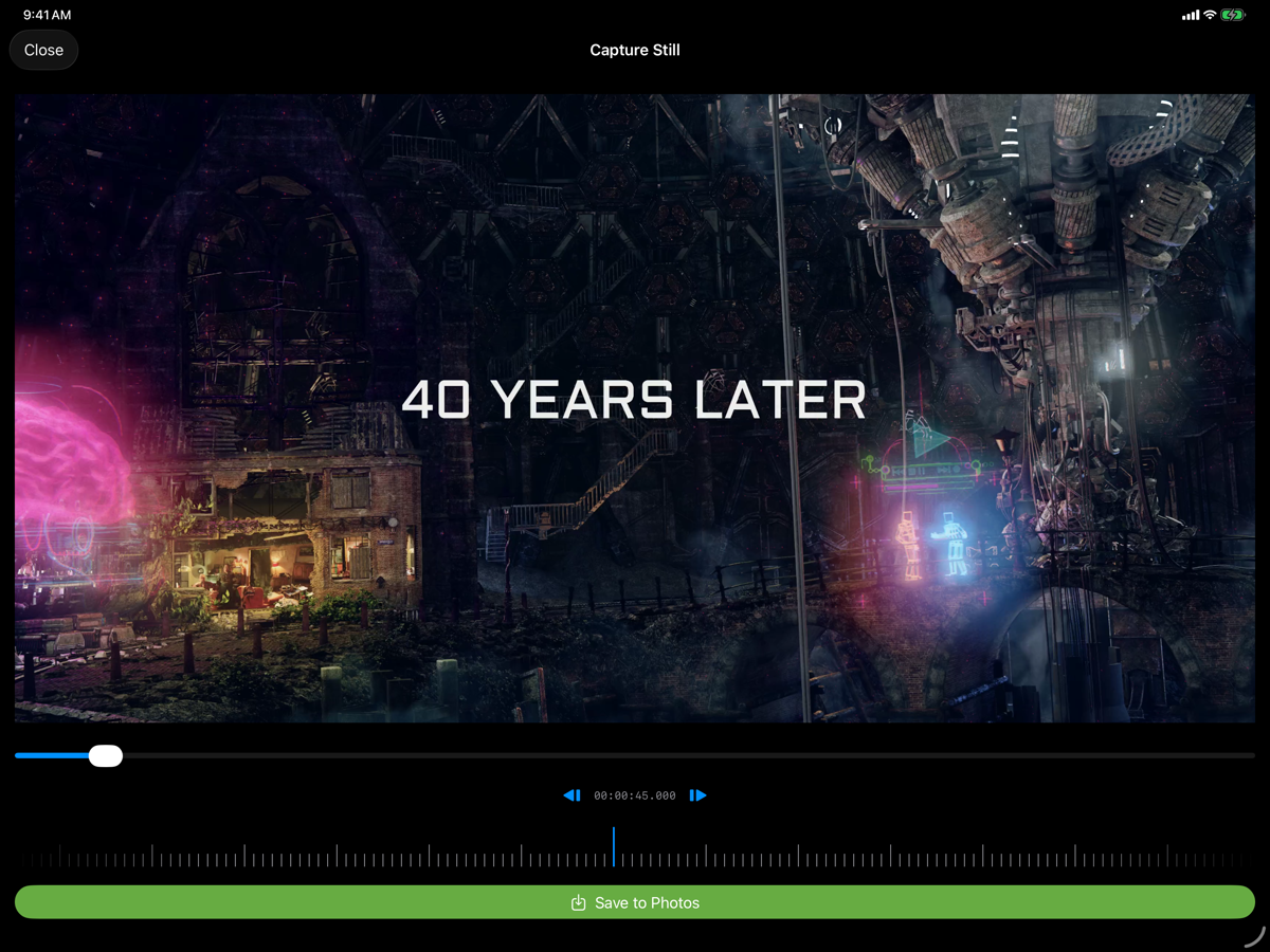 Frame-accurate still capture on iPad