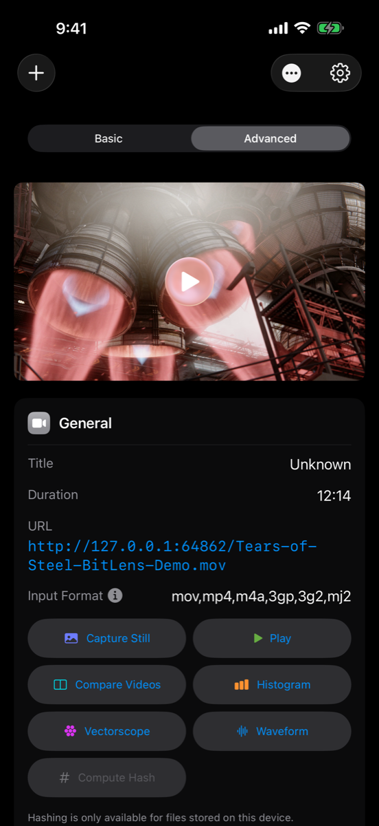 Advanced video metadata: codec, resolution, color, and stream detail